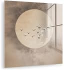 MuchoWow Acrylglasbild Vogel Japandi Beige Bild 2