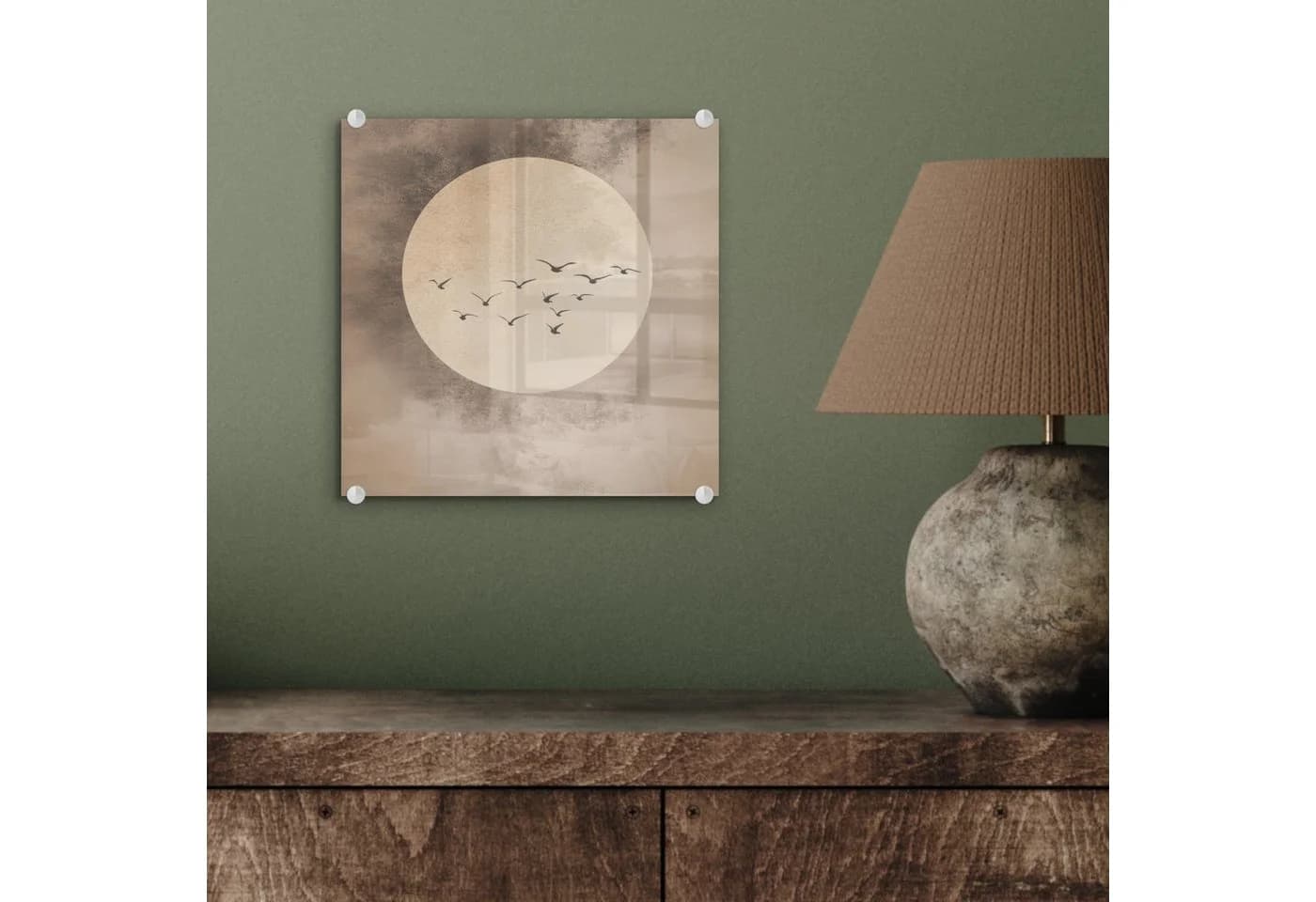 MuchoWow Acrylglasbild Vogel Japandi Beige - Bild 4