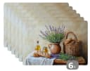 MuchoWow Platzset Lavendel - 6-tlg. Tischset Vinyl Abwaschbar Bild 2
