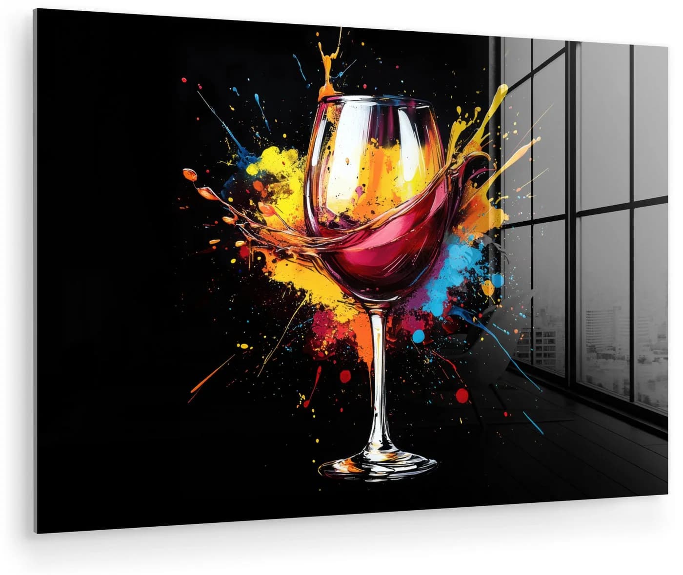 MuchoWow Acrylglasbild Wein Graffiti Rot - Bild 2