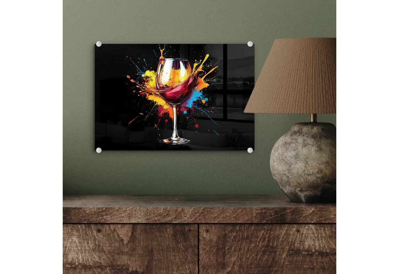 MuchoWow Acrylglasbild Wein Graffiti Rot - Bild 4