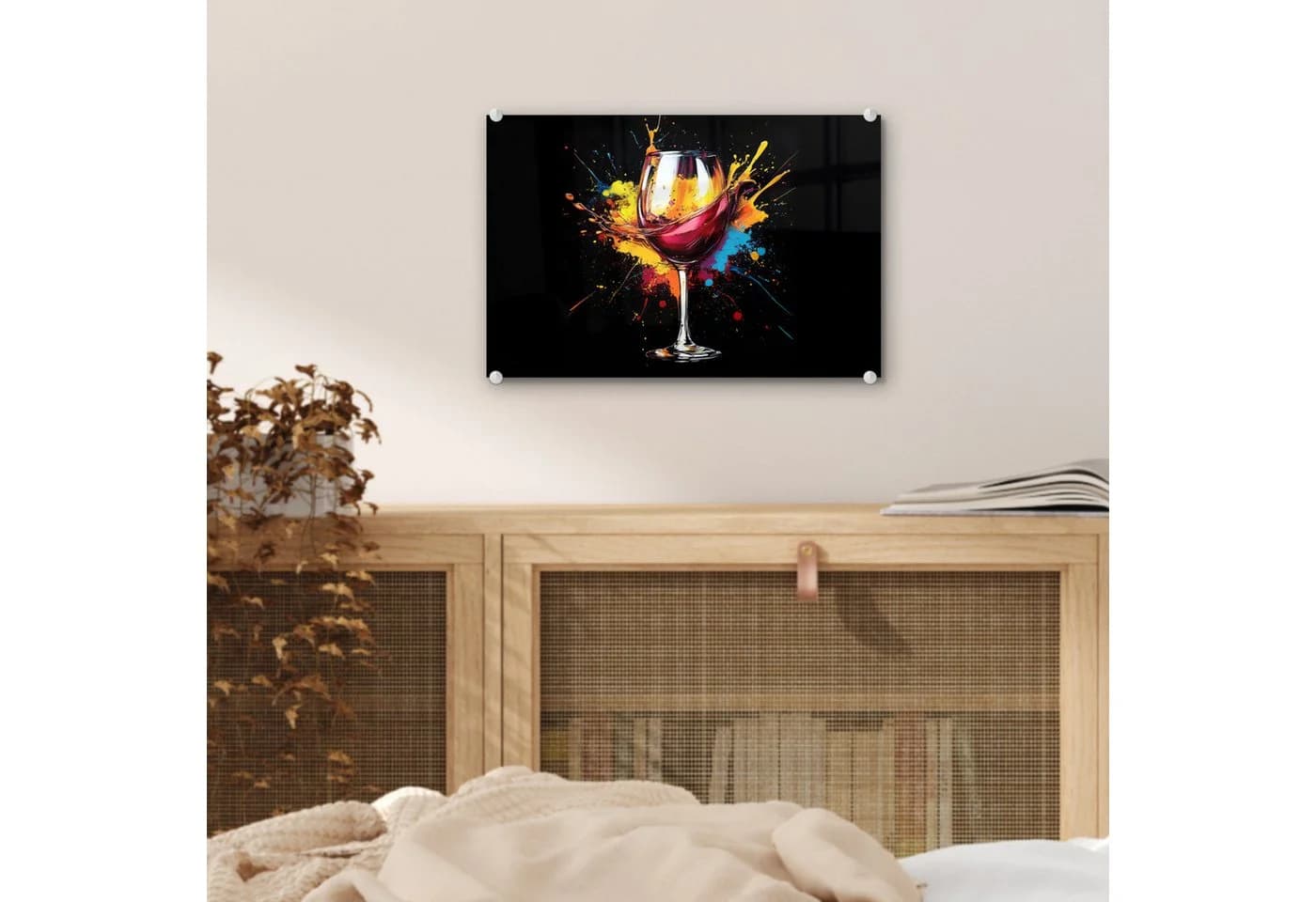 MuchoWow Acrylglasbild Wein Graffiti Rot - Bild 5