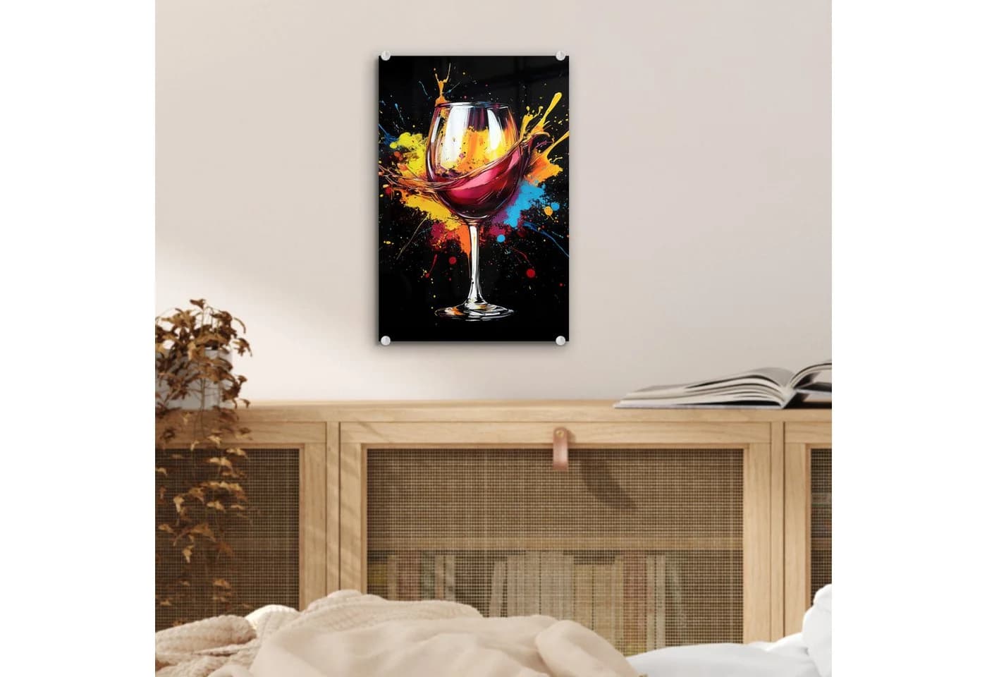 MuchoWow Acrylglasbild Wein Graffiti Rot 20x30 cm - Bild 5