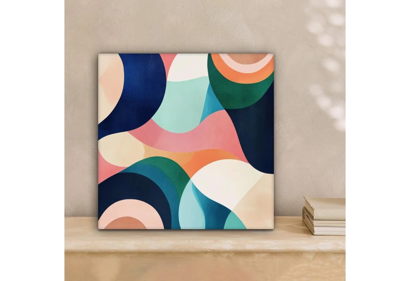OneMillionCanvasses® Leinwandbild Abstrakt Blau Rosa Modernes Wandbild