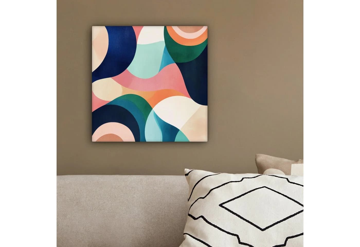 OneMillionCanvasses® Leinwandbild Abstrakt Blau Rosa Modernes Wandbild - Bild 4