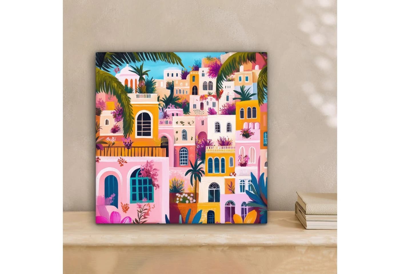 OneMillionCanvasses® Leinwandbild Bunt Rosa Orange Gelb Blumen