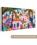 OneMillionCanvasses® Leinwandbild Panorama Bunt Blumen Bild 2