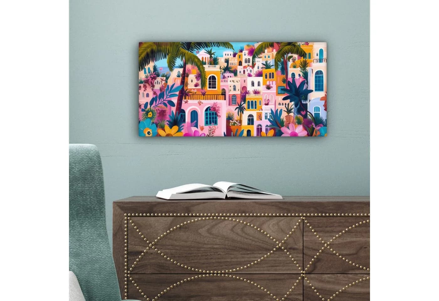 OneMillionCanvasses® Leinwandbild Panorama Bunt Blumen - Bild 5
