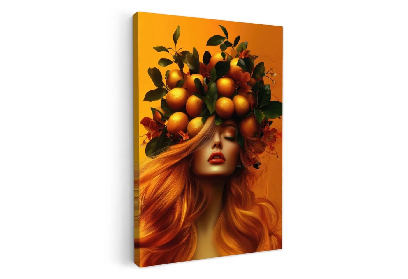 OneMillionCanvasses® Leinwandbild Frau Zitronen Blüte Gelb - Bild 2