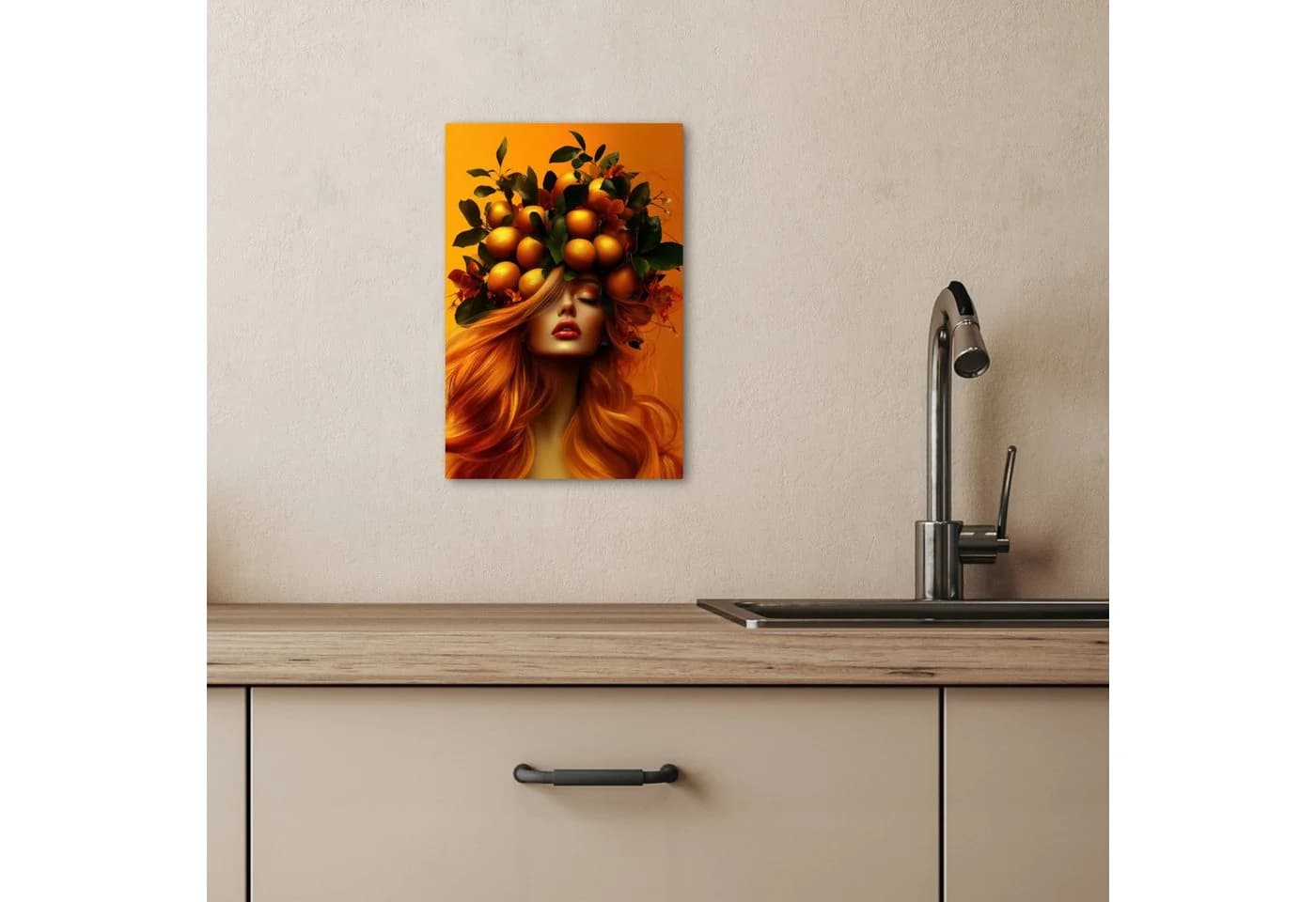 OneMillionCanvasses® Leinwandbild Frau Zitronen Blüte Gelb - Bild 3