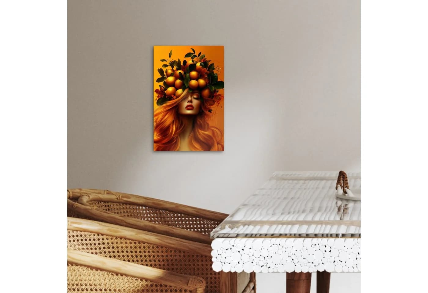 OneMillionCanvasses® Leinwandbild Frau Zitronen Blüte Gelb - Bild 4