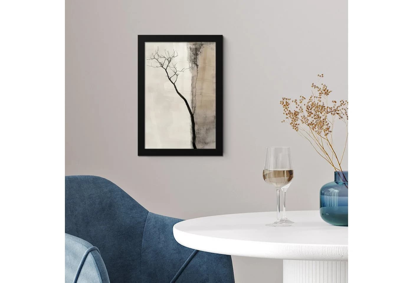 MuchoWow Poster Wabi Sabi Pflanze Beige mit schwarzem Rahmen - Bild 5
