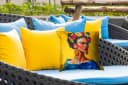 MuchoWow Dekokissen Frida Kahlo Motiv 40x40 cm Gelb Blau Bild 3