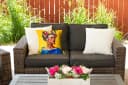 MuchoWow Dekokissen Frida Kahlo Motiv 40x40 cm Gelb Blau Bild 4
