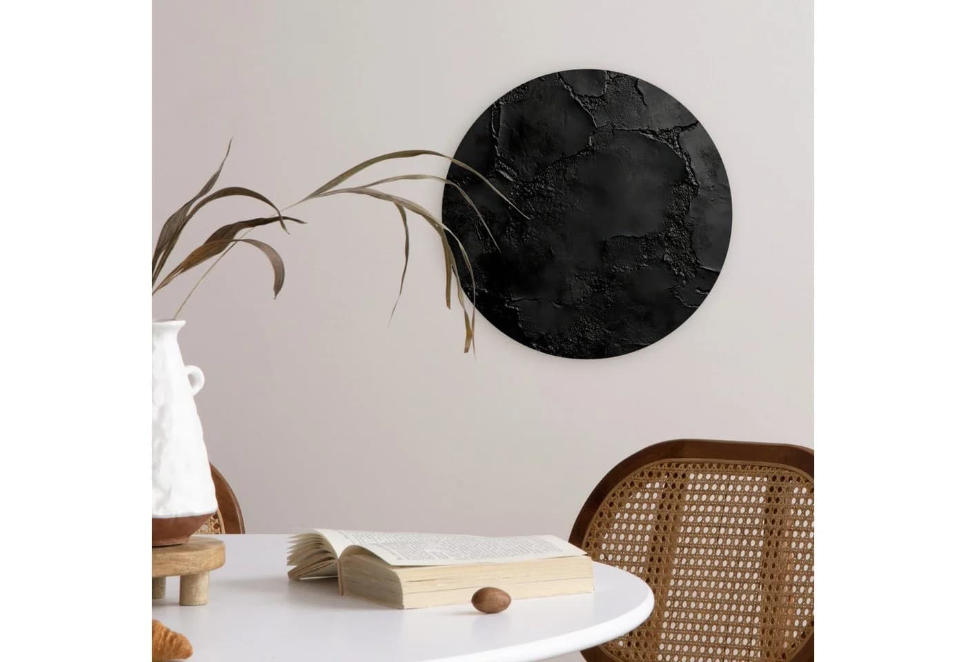 MuchoWow Rundes Wandbild Schwarz Forex Wanddekoration - Bild 5