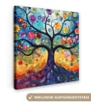 OneMillionCanvasses® Leinwandbild Baum - Bunt - Blumen - Kunst - Abstrakt, Fotodruck (1 St), Wandbild, Deko Schlafzimmer Wohnzimmer Flur Bild 2