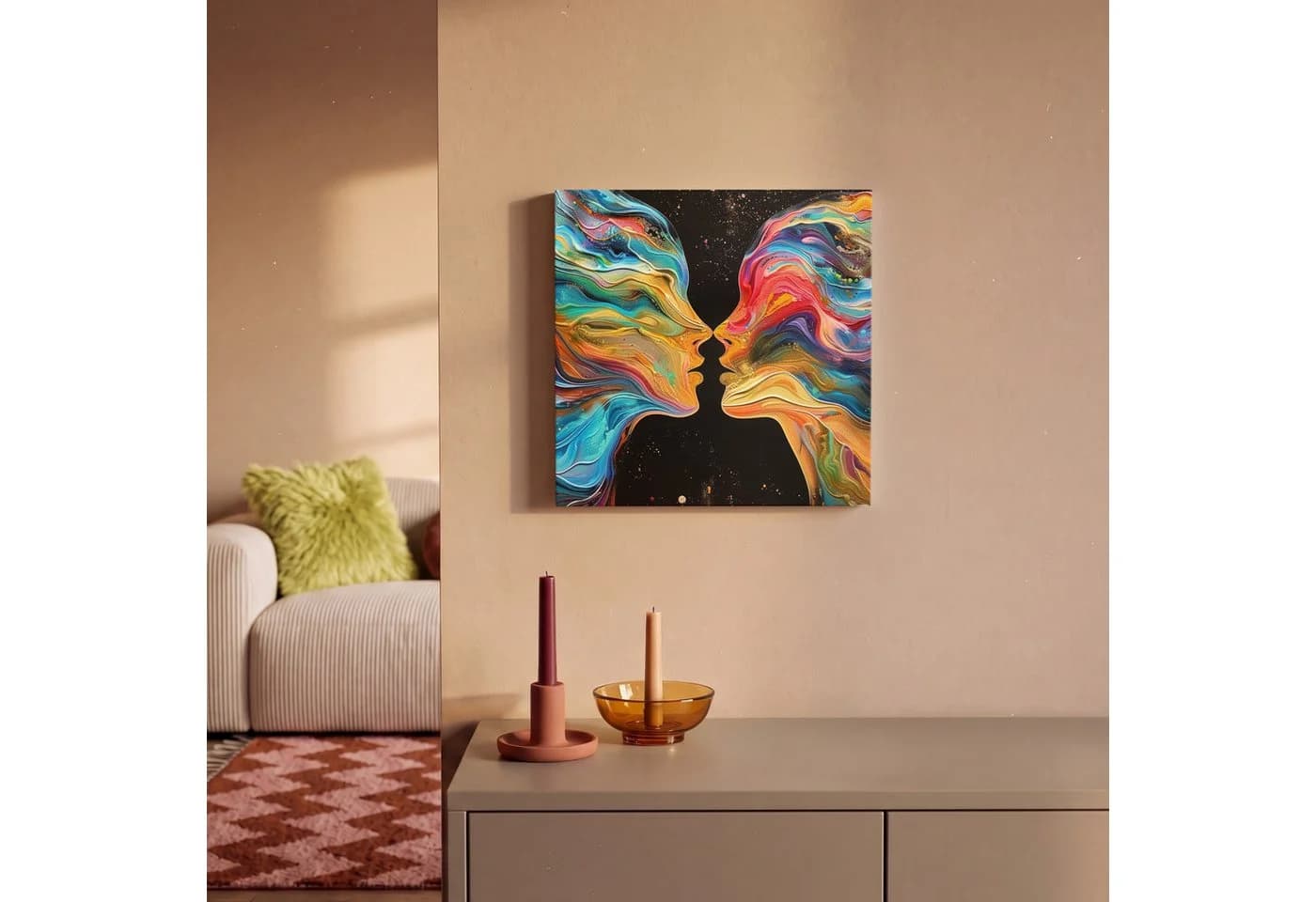 OneMillionCanvasses® Leinwandbild Abstrakt Bunt 20x20 cm