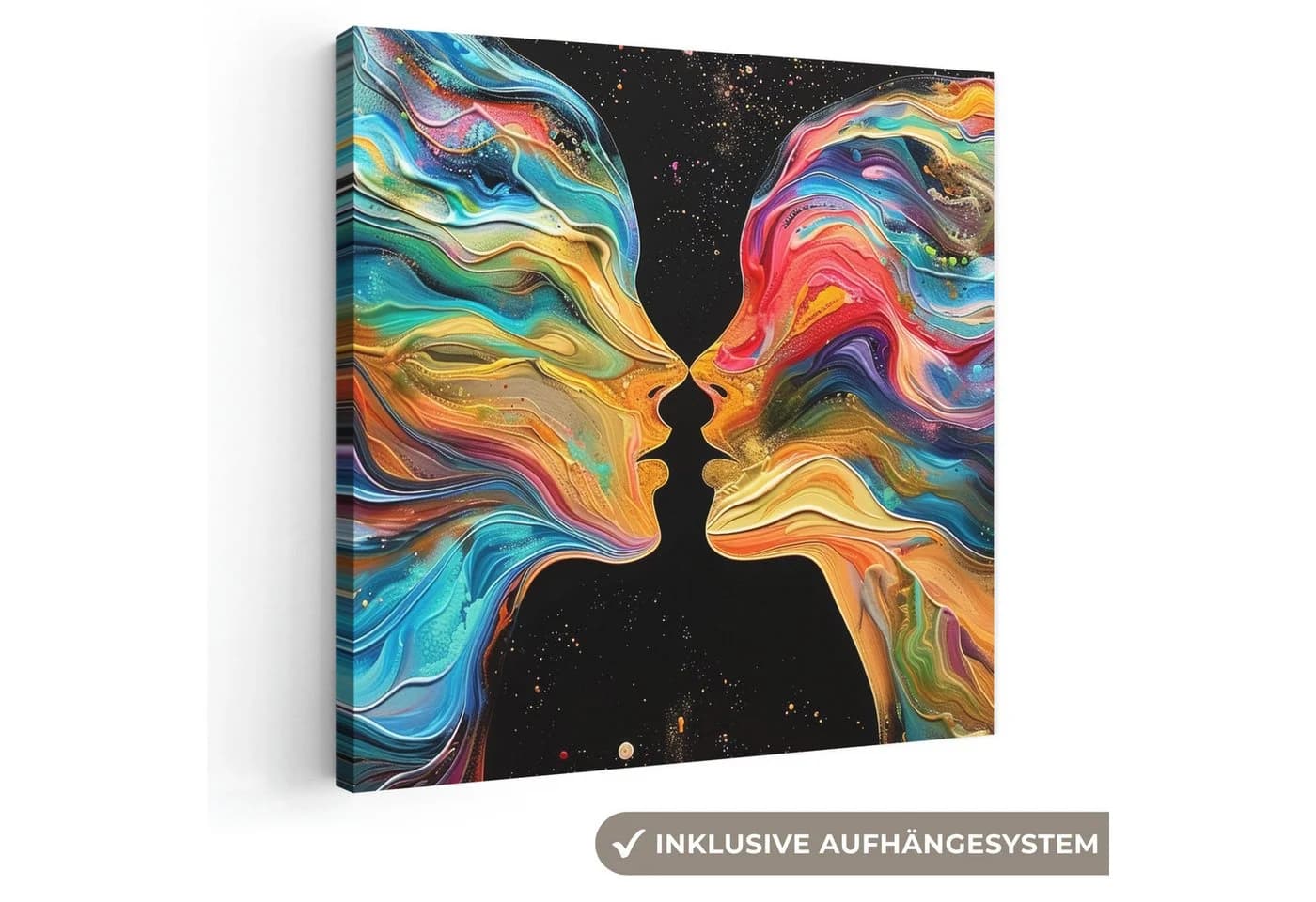 OneMillionCanvasses® Leinwandbild Abstrakt Bunt 20x20 cm - Bild 2