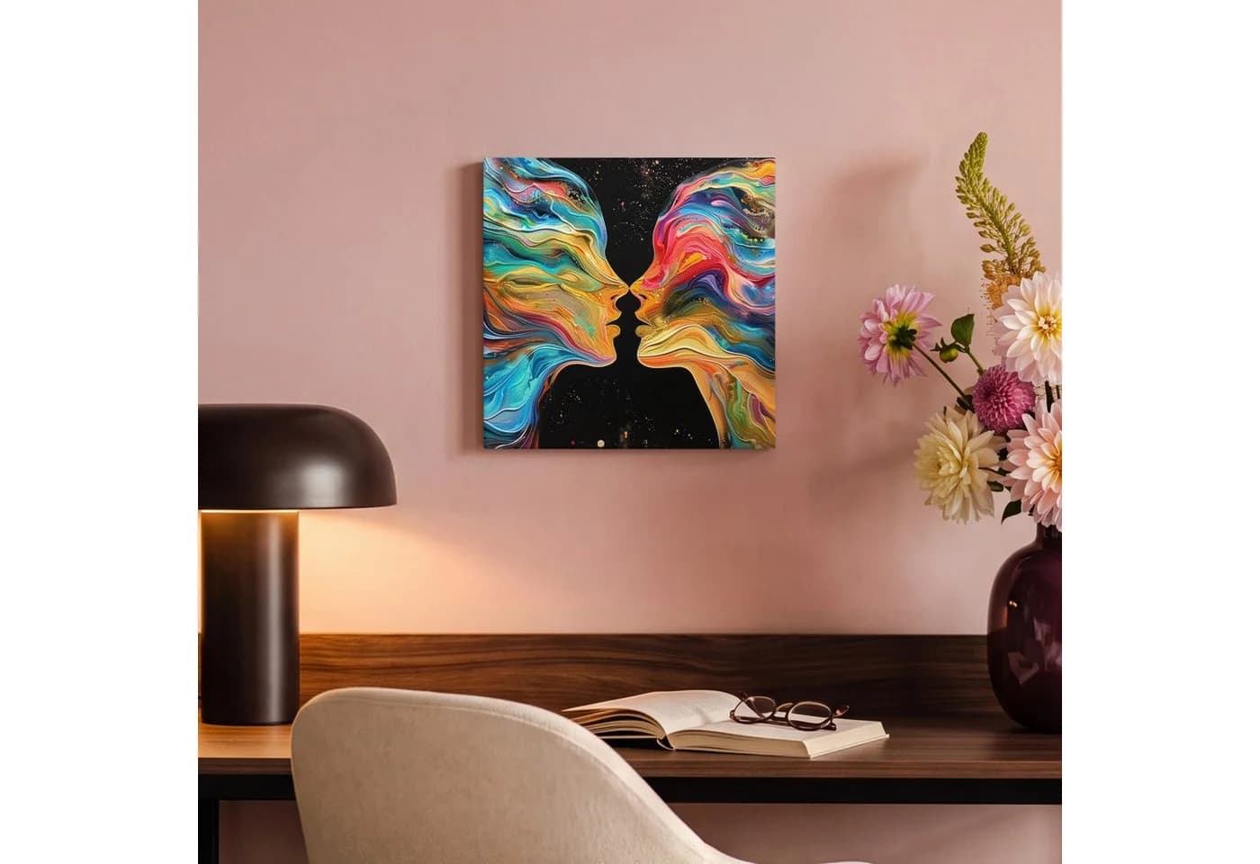 OneMillionCanvasses® Leinwandbild Abstrakt Bunt 20x20 cm - Bild 4