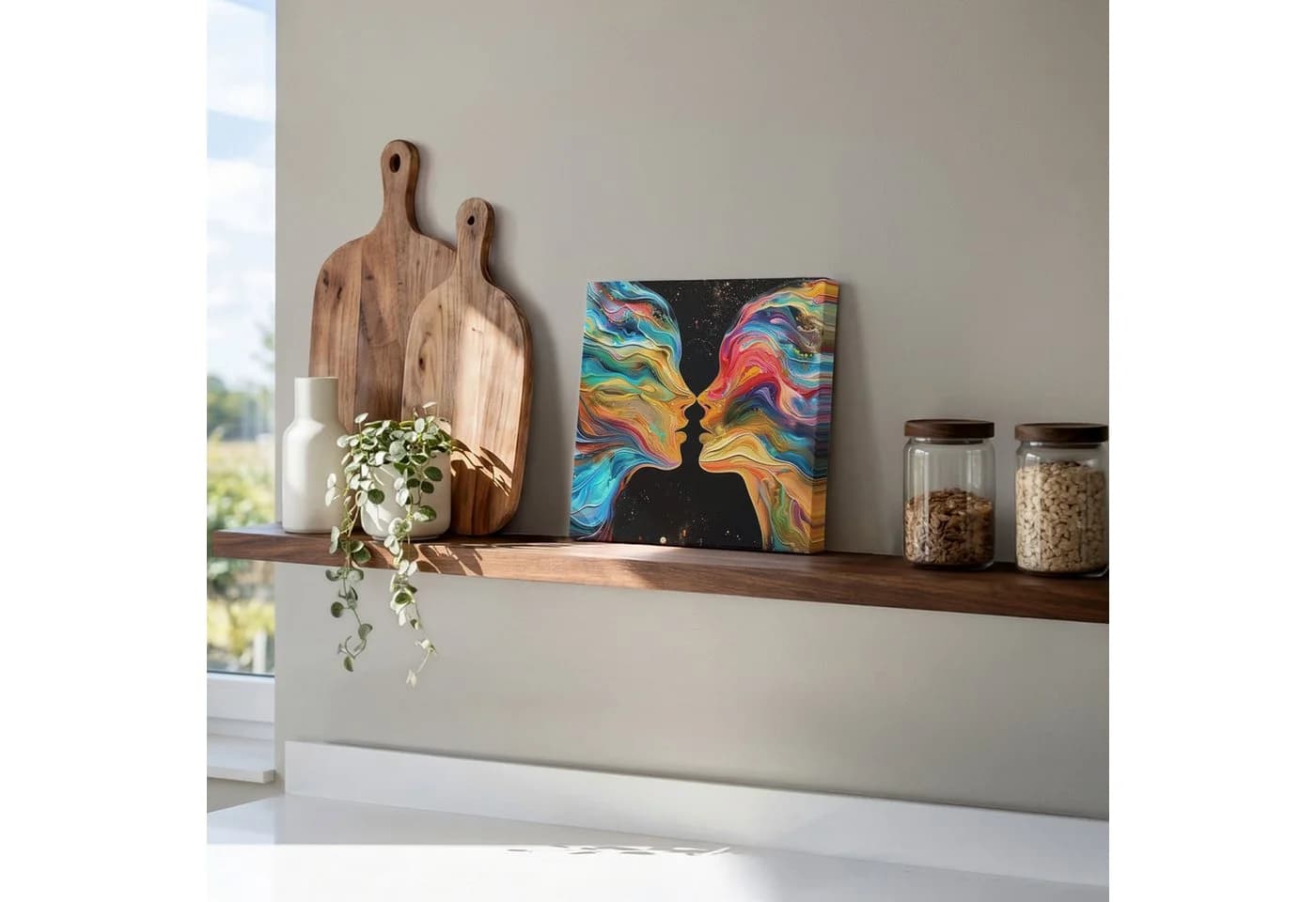 OneMillionCanvasses® Leinwandbild Abstrakt Bunt 20x20 cm - Bild 5
