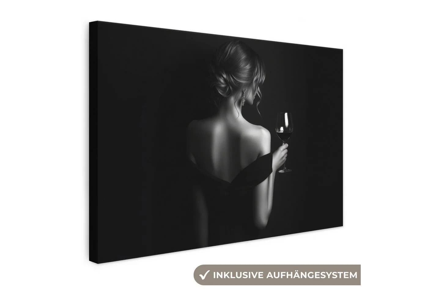 OneMillionCanvasses® Leinwandbild Frau Wein Kleid 30x20 cm - Bild 2