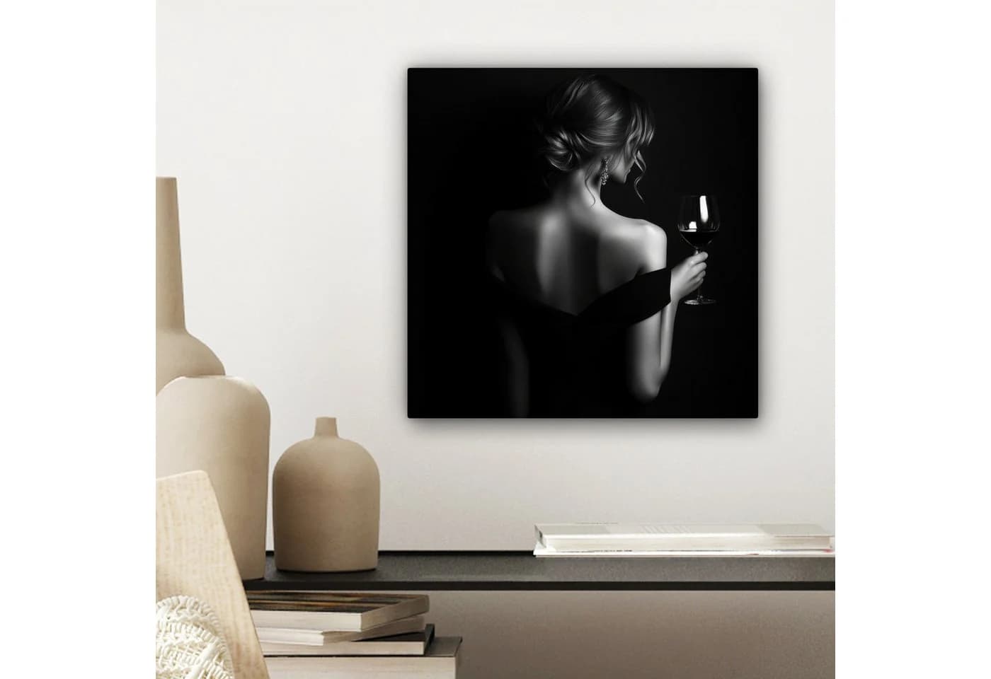 OneMillionCanvasses® Leinwandbild Frau Wein Kleid 20x20 cm - Bild 3