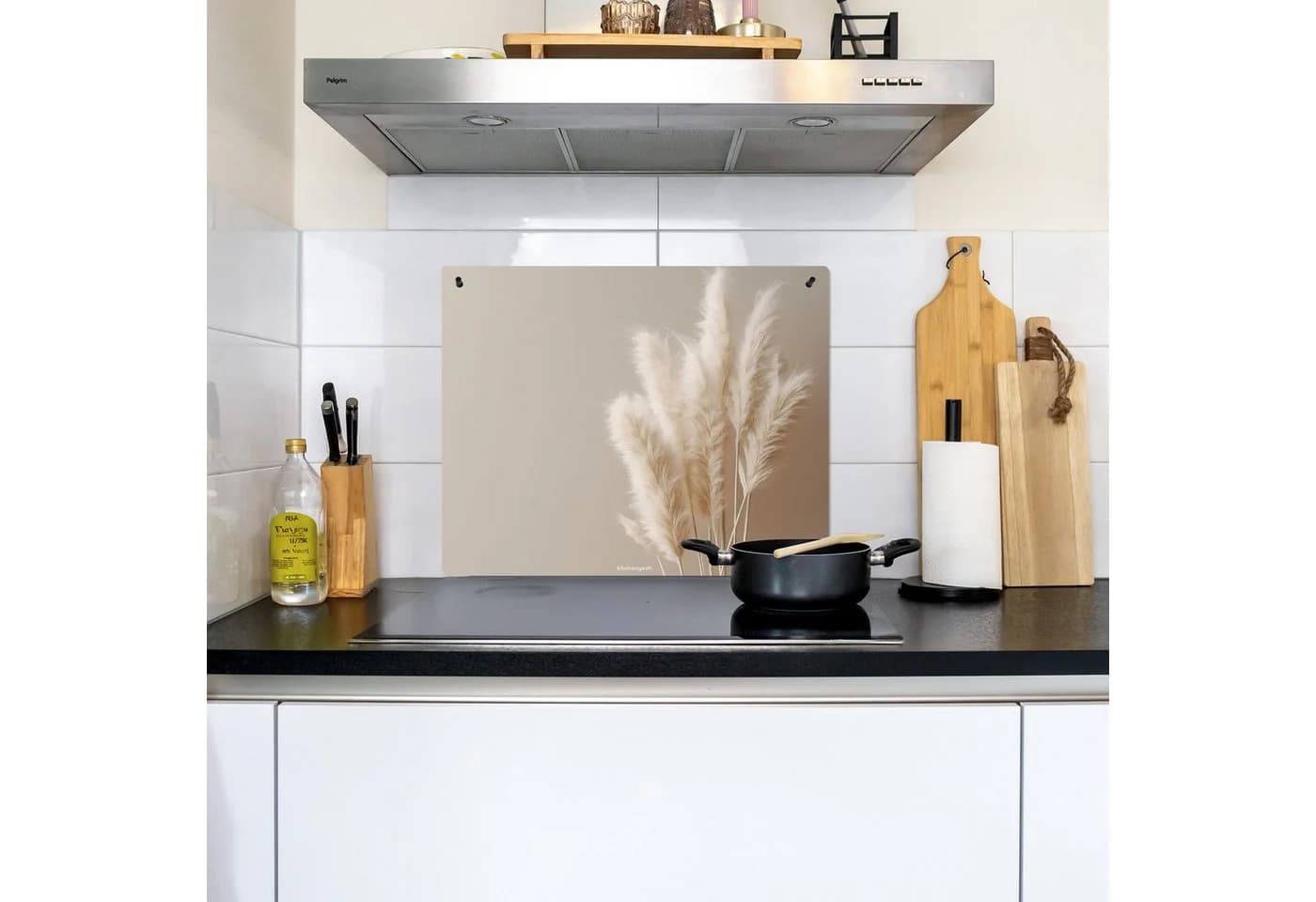 KitchenYeah Küchenrückwand Spritzschutz Pampasfedern Beige - Bild 3