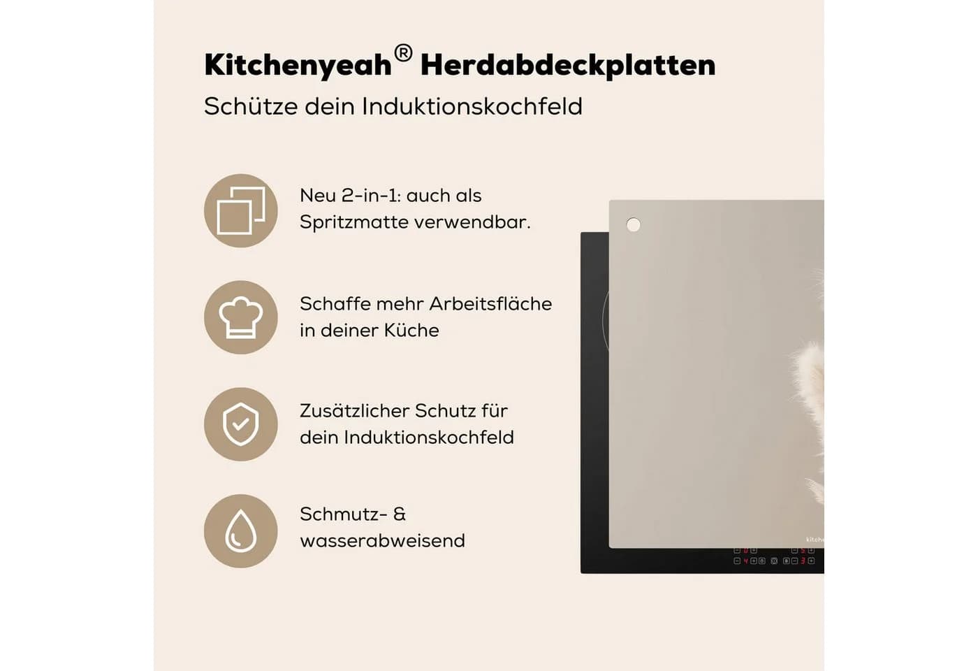 KitchenYeah Küchenrückwand Spritzschutz Pampasfedern Beige - Bild 4
