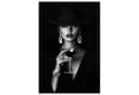 MuchoWow Poster Frau Cocktail Retro Schwarz Bunt Bild 2