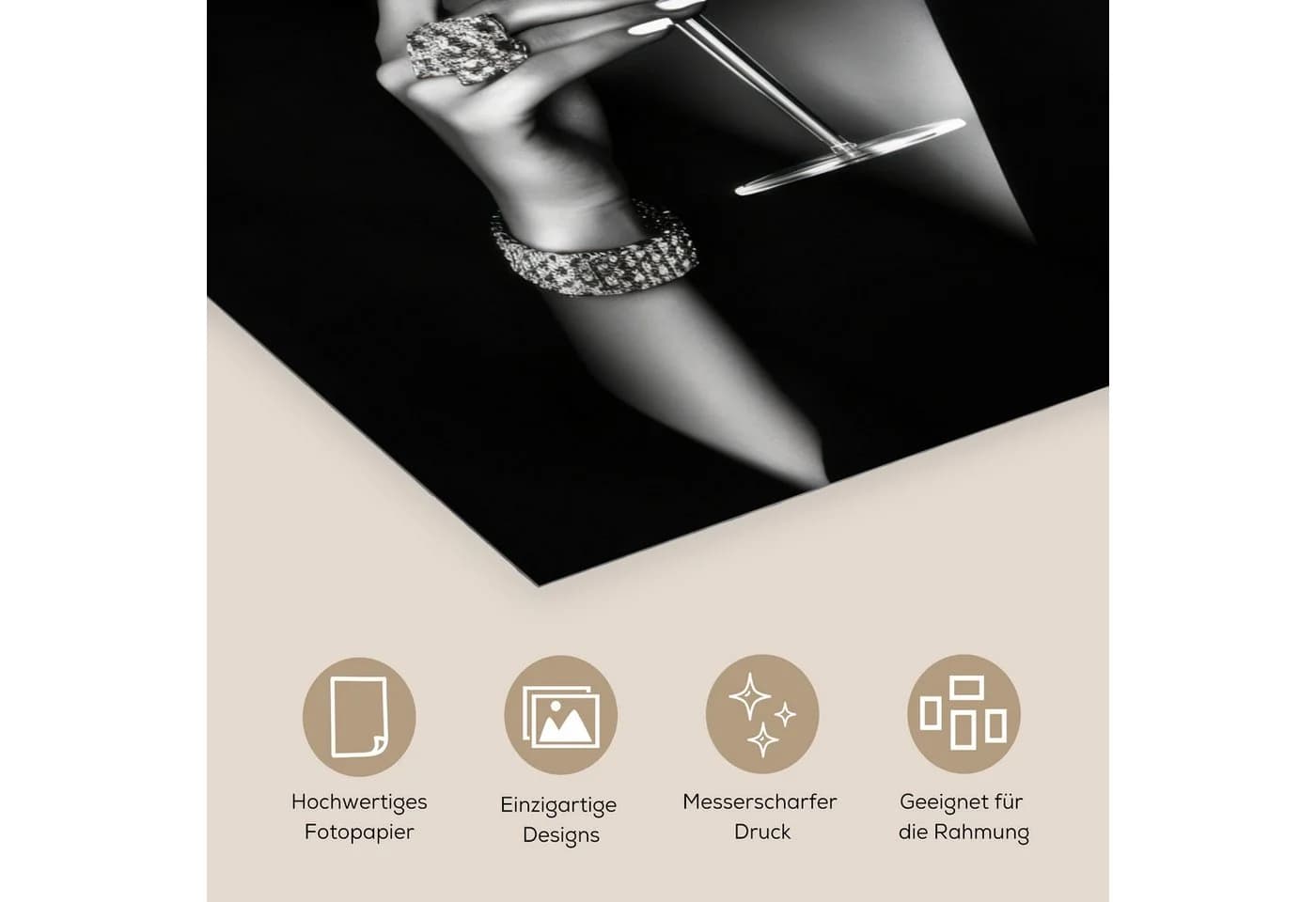MuchoWow Poster Frau Cocktail Retro Schwarz Bunt - Bild 3