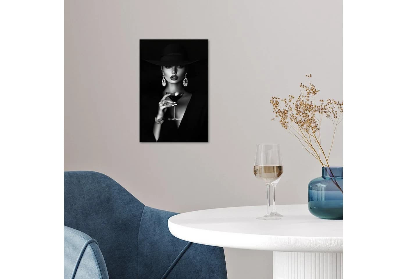 MuchoWow Poster Frau Cocktail Retro Schwarz Bunt - Bild 5