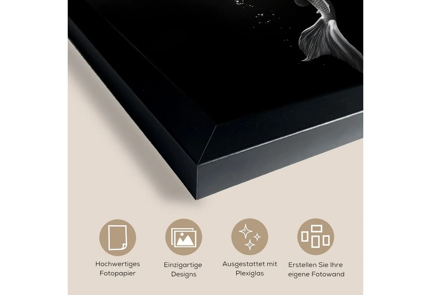 MuchoWow Poster Koi Schwarz Weiß mit Rahmen - Bild 3