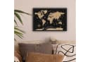 OneMillionCanvasses® Leinwandbild Weltkarte Beige Schwarz Fotodruck Bild 1