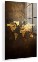 MuchoWow Acrylglasbild Weltkarte Gold Rost Dekoration Bild 2