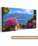 OneMillionCanvasses® Leinwandbild Panorama Comer See Blau Bild 2