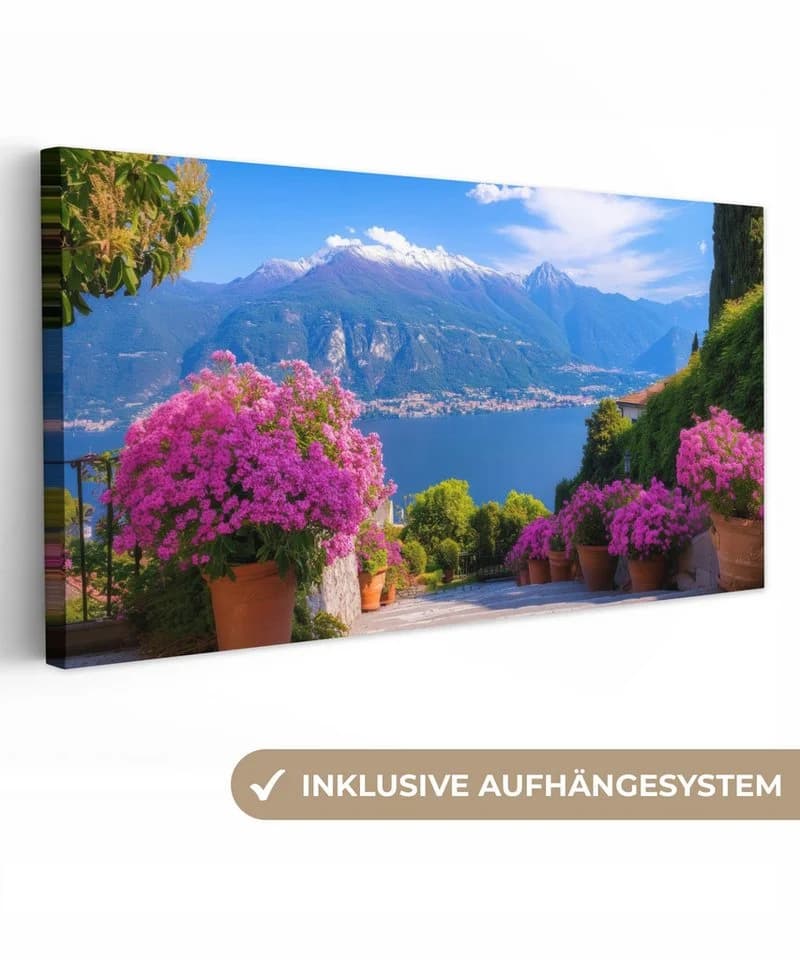 OneMillionCanvasses® Leinwandbild Panorama Comer See Blau - Bild 2