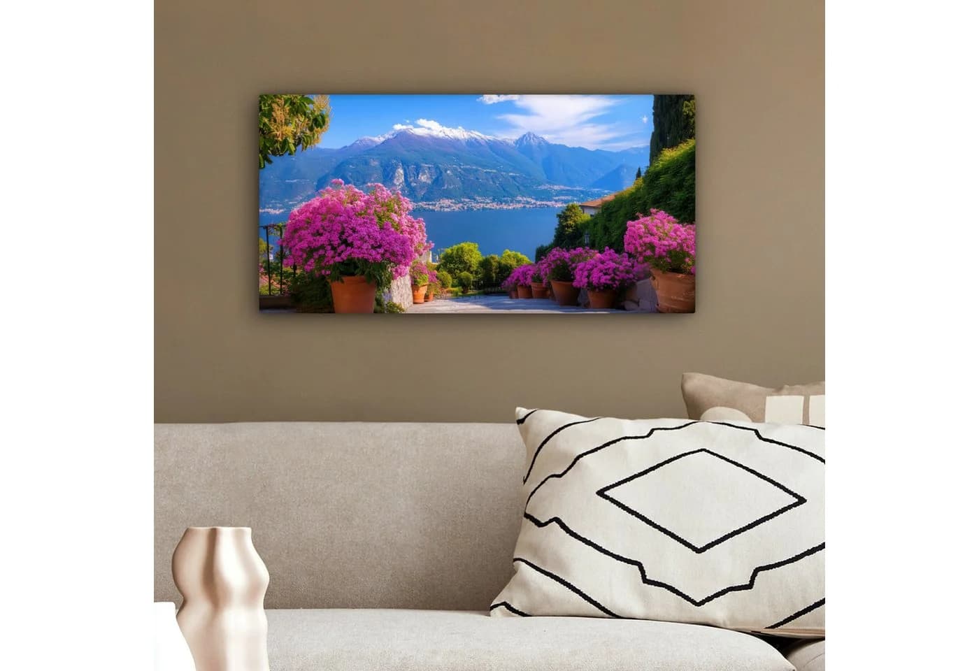 OneMillionCanvasses® Leinwandbild Panorama Comer See Blau - Bild 4