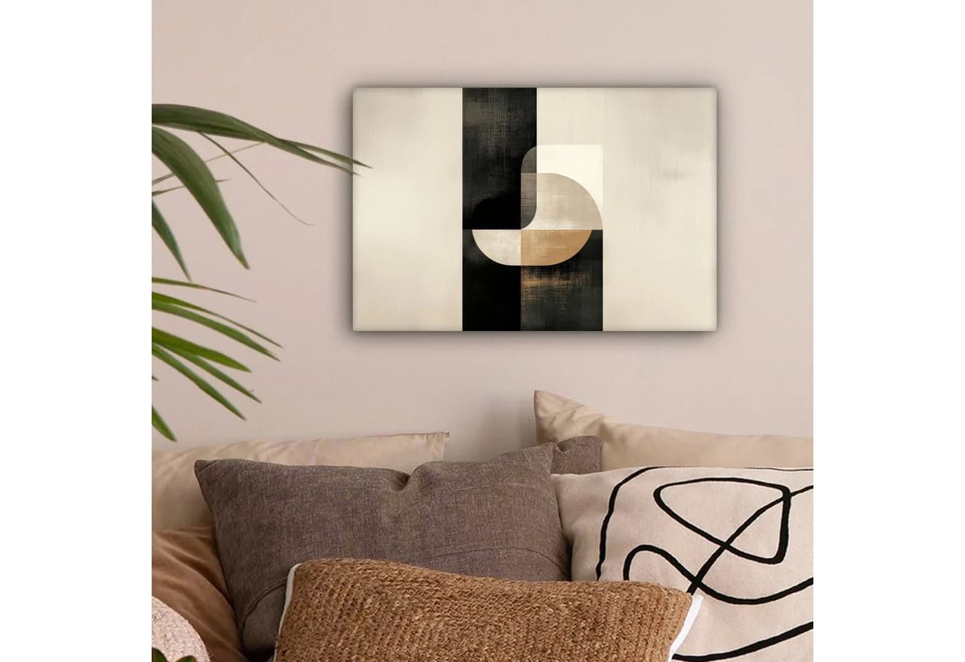 OneMillionCanvasses® Leinwandbild Modern Schwarz Gold 30x20 cm