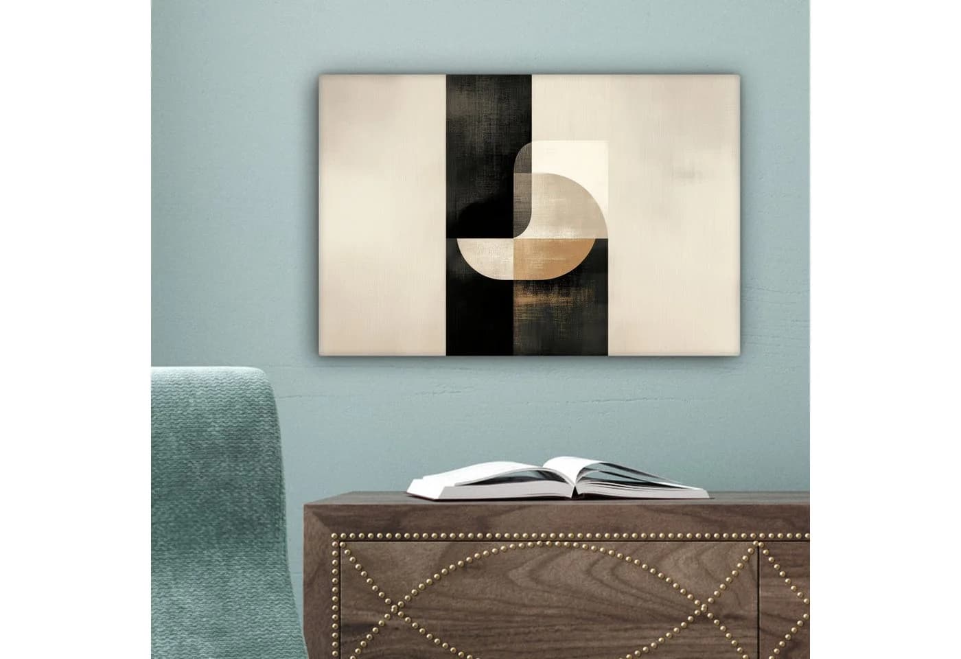 OneMillionCanvasses® Leinwandbild Modern Schwarz Gold 30x20 cm - Bild 5