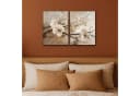 MuchoWow Leinwandbild Blüte Beige Abstrakt 2er Set Bild 4