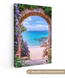 OneMillionCanvasses® Leinwandbild Aussicht Tor Meer Strand Felsen Fotodruck Bild 2