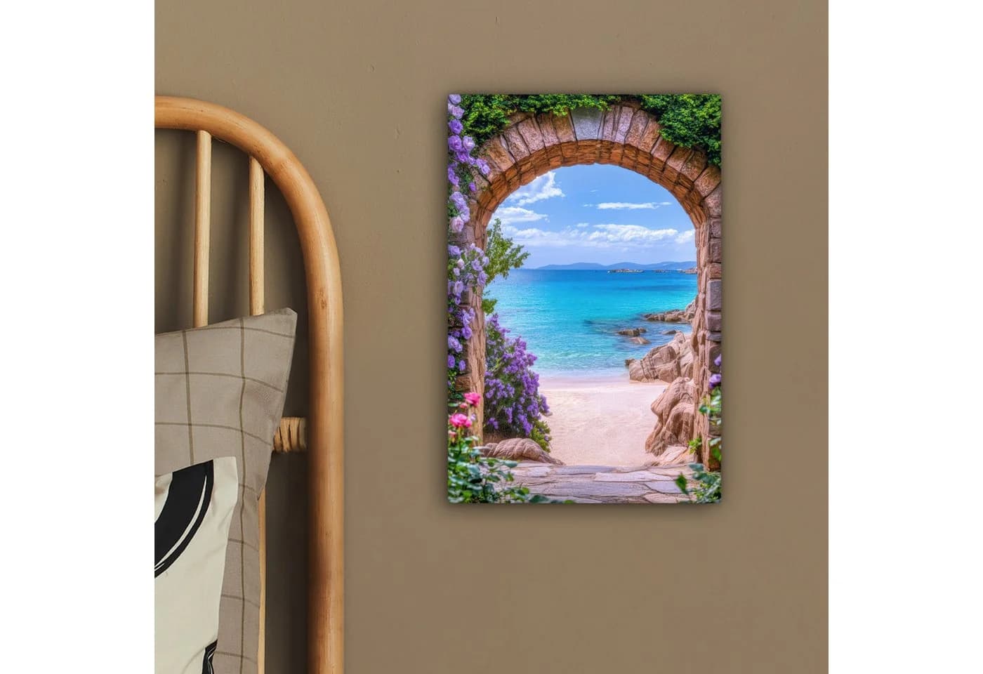 OneMillionCanvasses® Leinwandbild Aussicht Tor Meer Strand Felsen Fotodruck - Bild 4