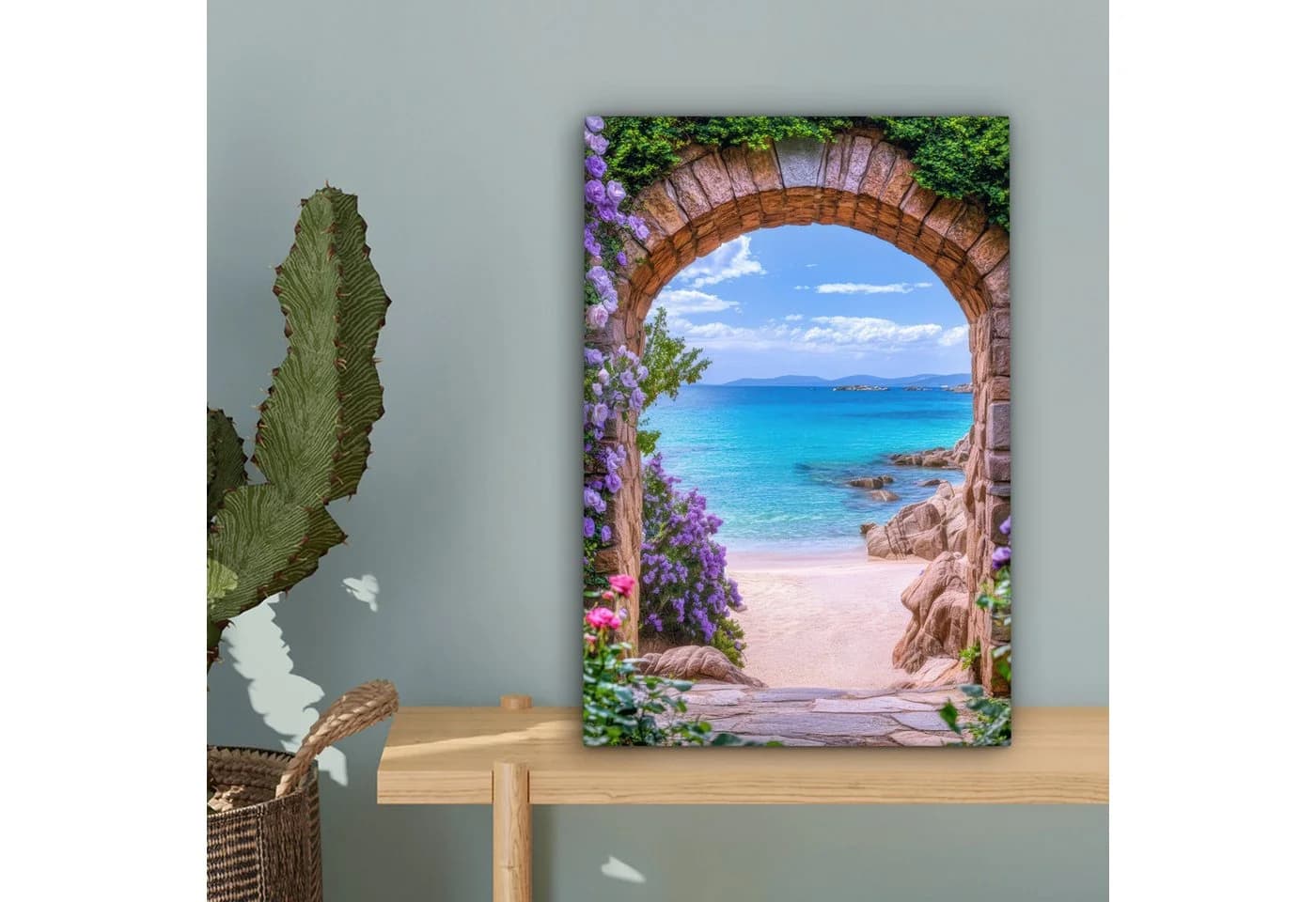 OneMillionCanvasses® Leinwandbild Aussicht Tor Meer Strand Felsen Fotodruck - Bild 5