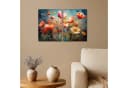 MuchoWow Leinwandbild Blumen Bunt Abstrakt 2er Set Bild 1