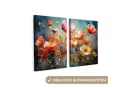 MuchoWow Leinwandbild Blumen Bunt Abstrakt 2er Set Bild 2