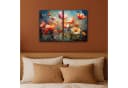 MuchoWow Leinwandbild Blumen Bunt Abstrakt 2er Set Bild 4