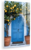 MuchoWow Acrylglasbild Zitronenbäume Tür Deko Gelb Blau Bild 2