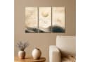 MuchoWow Leinwandbild Landschaft Japandi Beige Vögel Fotodruck 3er-Set Wandbilder 60x40 cm Bild 1