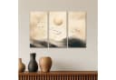 MuchoWow Leinwandbild Landschaft Japandi Beige Vögel Fotodruck 3er-Set Wandbilder 60x40 cm Bild 5