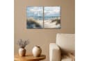 MuchoWow Leinwandbild Strand Set 2x 60x40 cm Maritim Segelboot Bild 1